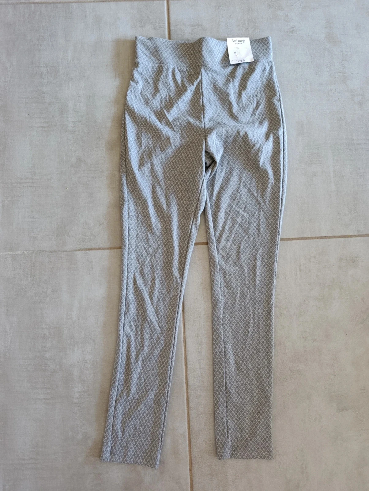 Pantalon femme Nutmeg gris à motifs taille 10 UK / 36 FR – neuf avec étiquette